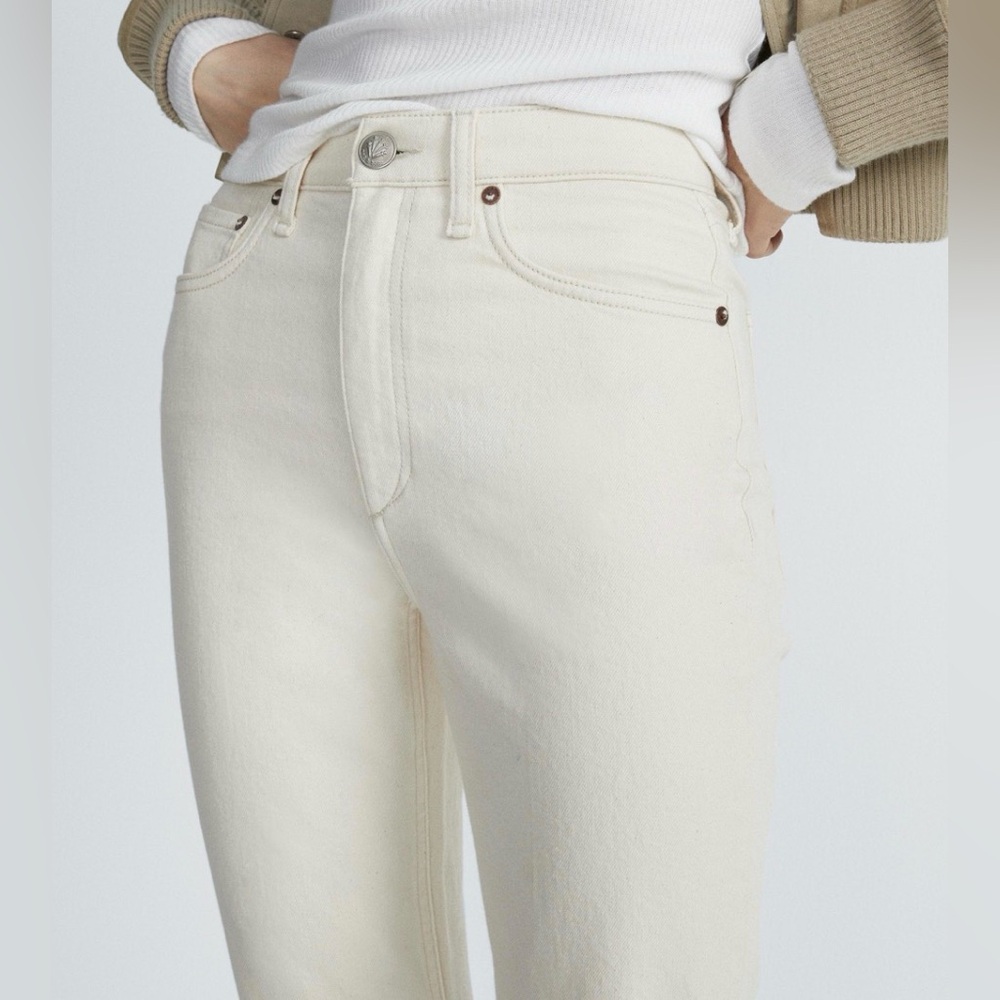 Rag & bone Wren High Rise Slim Straight Crop Jeans | Ecru | Size 26 | NWOT